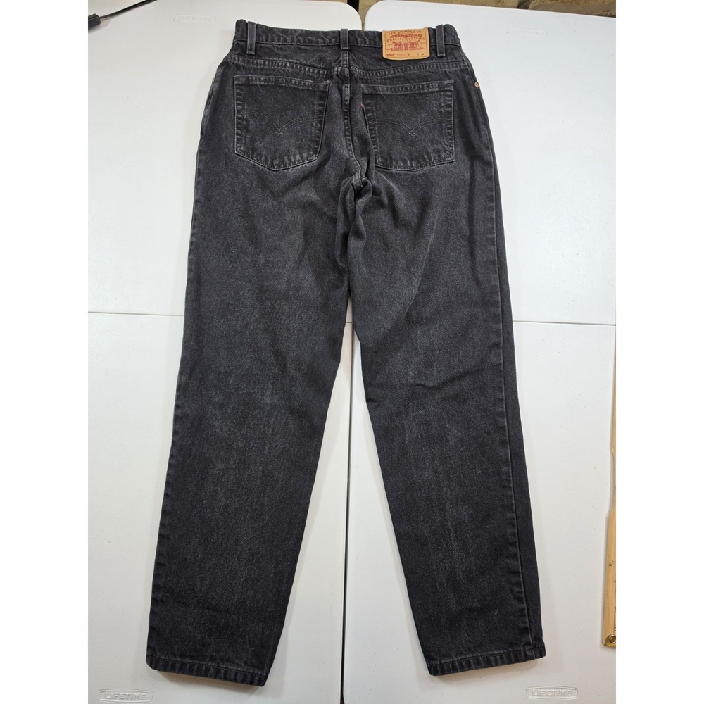 Vintage Levis 550 Jeans Womens 14 Black Relaxed Tapered Leg Denim 32x30